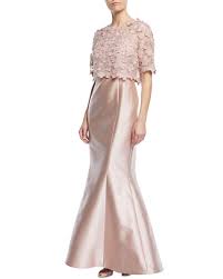 3d Floral Popover Lace Gazar Trumpet Gown