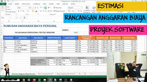 Rincian anggaran biaya ( rab ) kegiatan : Membuat Rancangan Anggaran Biaya Rab Proyek Software Youtube