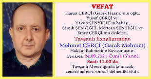 ÇERÇİ AİLESİNE BAŞSAĞLIĞI DİLERİZ..