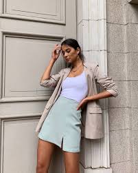 Glassons On Instagram The Split Hem Mini Skirt And Tailored Longline Blazer Shop Yours Online Now Glassons Mini Skirts Checks Fashion Fashion