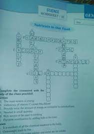 Complete The Crossword With The Help Of The Given Clues Across 4 Disease Caused By The Deficiency Brainly In