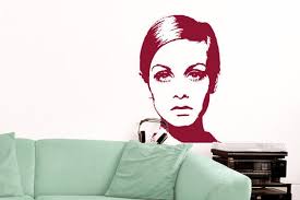 Twiggy Retro Wall Decal , Pop Art Graffiti Stencil Style Wall Sticker,  1960s Fashion Icon Street Art Wall Art for Home, Office & Store
