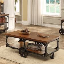Product description bring the charm of the workshop to your living room with this keir coffee table, part of the scott living collection. Coaster Home Furnishings Coffee Table With Casters Rustic Brown Walmart Com Coffee Table Wood Rustic Coffee Tables Solid Wood Coffee Table