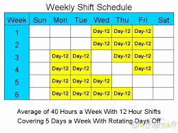 So one week there would be 3 work days (36 hours) and another. 12 Hour Shift Schedule Template Unique Download Free 12 Hour Schedules For 5 Days A Week 12 Hour Shift Schedule Schedule Template Work Schedule