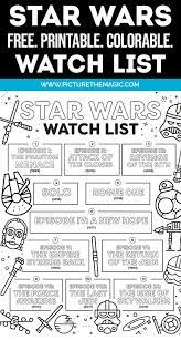 Free Colorable Star Wars Movie Watch List Star Wars Movie Star Wars Watch Star Wars Travel