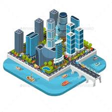 Vector Isometric 3d Illustrations Of Modern Urban Isometric Design Isometric Illustration 3d Illustration