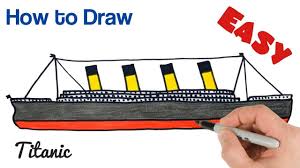 How To Draw Titanic Easy Step By Step Art Tutorial Easy Drawings For Kids Titanic Easy Drawings
