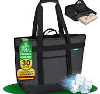 COTTARA® faltbare Kühltasche gross mit wasserdichter Isolierung 30l – Große  Isoliertasche auslaufsicher flexible Griffe – Ideale Einkaufstasche ...