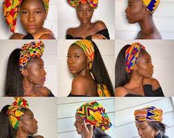 Unlined Kente African Print Fabric Headwrap Etsy In 2021 Head Wraps Head Wrap Styles African Scarf