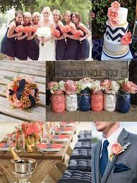 18 Peach And Classic Navy Blue Inspired Wedding Ideas Weddinginclude Blue Coral Weddings Coral Wedding Wedding Colors Blue