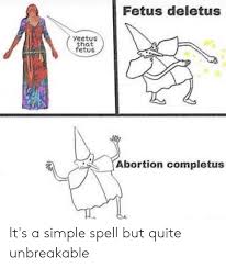 They all throw the babies off the same mountain? Fetus Deletus Yeetus That Fetus Abortion Completus It S A Simple Spell But Quite Unbreakable Reddit Meme On Awwmemes Com