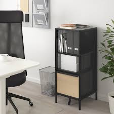 Featured on the executive desk are pedestal drawer locks, accuride® drawer glides, pencil tray, fold down drawer fronts, modesty panel, and wire access. Bekant Storage Unit With Smart Lock Mesh Black Ikea