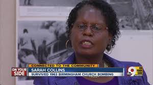 Sarah Collins speaking about surviving the Birmingham church bombings
