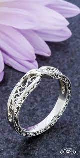 Delicate Platinum Twist Wedding Band With Dainty Filigree And Engraving Green Lake Jewelry 108351 Filigree Wedding Band Wedding Jewelry Wedding Rings
