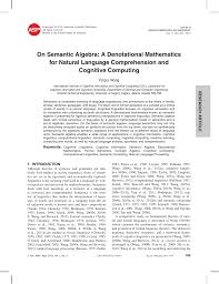 Math1064 discrete mathematics for computation. Pdf On Semantic Algebra A Denotational Mathematics For Natural Language Comprehension And Cognitive Computing