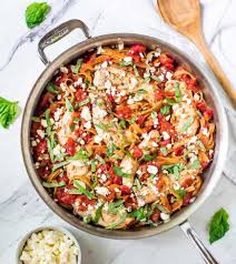 Cooking Dinner Couldn T Be Easier With One Pan Meals Think Lemon Chicken And Asparagus Zucchini Noodle Pasta Vegetari High Protein Dinner Feta Pasta Recipes