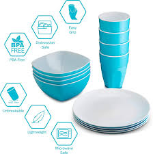 Check spelling or type a new query. Plasti Home Reusable Plastic Dinnerware Set 12pcs Ideal For Kids Fancy Hard Plastic Plates Bows Cups In Blue Colors Microwaveable Dishwasher Safe Flatware Tumblers For Daily Use