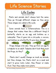 This Reading Comprehension Worksheet Life Cycles Is For Teaching Reading Compr Science Reading Reading Comprehension Worksheets Science Reading Comprehension
