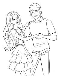barbie and ken coloring page