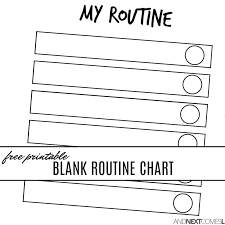 free printable blank visual routine chart for kids and