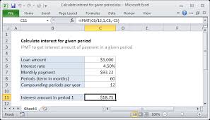 Excel Formula Calculate Interest For Given Period Exceljet