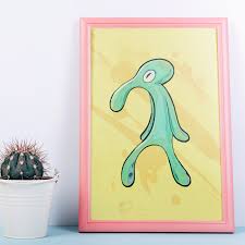 Spongebob Bold And Brash Poster Funny Squidward Painting Etsy Copper Home Accessories Funny Meme Gifts Art Gift