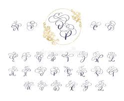 Download Handwritten Brush Style Modern Calligraphy Cursive Font With Flourishes Wreath Calligraphy Monogram Alphabet Cute Stock Vector Illustration Of Logo Initials 164317867