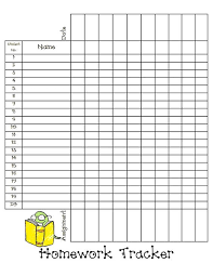Homework Tracker Sheet Blog Pdf Education Homework