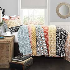 Nordic 4pcs bedding sets queen size plant leaf floral plaid stripe duvet cover pillowcase double king set quilt cover bed sheet. Lush Decor Bohemian Striped Quilt Reversible 3 Piece Colorful Boho Design Bedding Set Full Queen Turquoise Farmhouse Goals