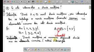 tema reuniunea a doua liste. Reuniunea Intersectia Si Diferenta A Doua Multimi Clasa A Vi A Www Supermeditatii Ro Youtube