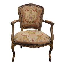 Vintage French Provincial Needlepoint Tapestry Rose Accent Side Chair For Sale Accent Side Chair Side Chairs Vintage Chairs