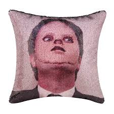 Funda de almohada con lentejuelas de The Office Fan de DWIGHT SCHRUTE The  Mask