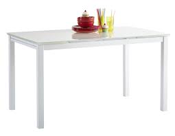 Un design tendance, un look frais et naturel. Table De Cuisine Blanche Contemporaine Extensible Metal Et Verre Mulane