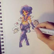 Milky Way Galaxy Personified This Time With Just One Person Milkyway Galaxy Stars Drawing Copic Marker Speeddr Milky Way Galaxy Galaxy Art Girly Art