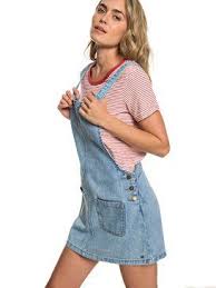 Roxy Love To Travel Denim Dungaree Dress Retro Light Blue Bdv0 Denim Dungaree Dress Dungaree Dress