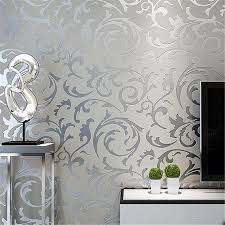 Grey 3d Victorian Damask Embossed Wallpaper Roll Home Decor Living Room Bedroom Wall Coverings Silve In 2020 Modern Wallpaper Embossed Wallpaper Room Wallpaper