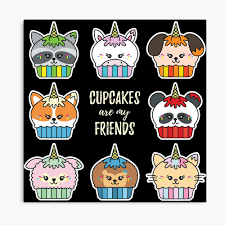 Encuentra imágenes de pastelitos cupcakes. Poster Los Pastelitos De Kawaii Son Mis Amigos Animales Lindos De La Magdalena De Sprinklesquad Redbubble