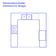 U shaped kitchen with peninsula layout. U Shape Kitchen Dimensions Drawings Dimensions Com