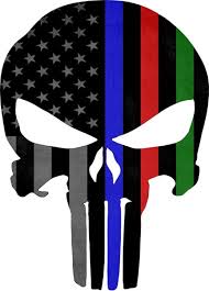 As we have a variety of punisher skull decals and stickers, chris kyle punisher stickers, american flag punisher skull firefighter decal, thin blue line tattered punisher decal for windows at powercall sirens, we have thin line tattered punisher available in blue, red, gold, yellow, green, white colors. Thin Blue Red Green Line American Flag Punisher Decal Sticker 127
