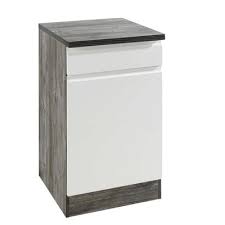 Hochschrank, hängeschrank, spülenschrank, umbauschrank oder unterschrank. Kuchen Unterschrank 50 Cliff Hochglanz Weiss Eiche Vintage Grifflos