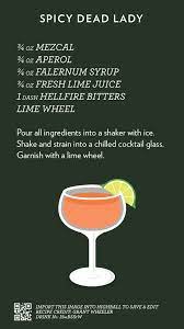 Cocktail Catalog Spicy Dead Lady Spicy Drinks Alcohol Recipes Alcohol Drink Recipes