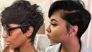Trendy Short Hairstyles For Black Women 2018 Bob And Pixie Hairstyles Trendy Short Hair Styles Short Hair Styles Short Hair Styles African American