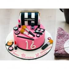 This awesome makeup themed cake was created for a sweet 16 birthday party. Cakes For Makeup Artist