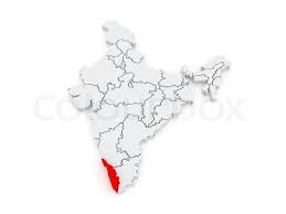For custom/ business map quote +91 8929683196 | apoorv@mappingdigiworld.com. Map Of Kerala India 3d Stock Image Colourbox