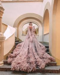 Dramatic Dusty Plum Wedding Dress Makes A Statemtent For An Untraditional Bride Untraditional Wedding Dress Dramatic Wedding Dress Plum Wedding Dresses