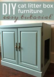 This diy litter box with high sides is perfect for cats who have these types of bathroom habits. Old Cabinet To Cat Litter Box Furniture Wow Diy Litter Box Enclosure