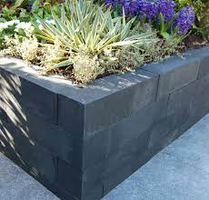 linia palissade 15x15x60 strak antraciet stenen plantenbakken tuin tuin ideeen