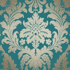 Shimmer Metallic Grande Damask Wallpaper Rich Teal Gold Ilw261522 Gold Damask Wallpaper Damask Wallpaper Teal Wallpaper