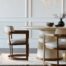 Palecek Conrad Dining Table Hand Distressed Hardwood Accented With Antique Gold Metal Trim On Bottom Edge A Palacek Furniture Gold Arm Chair Dining Table Gold