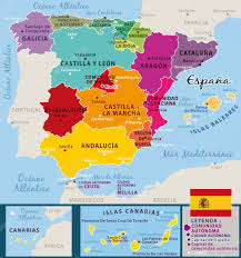 Spain map, spain cities maps. Colorful Map Of Spain With Spanish Names Of Provinces And Cities Vector Illustration Premium Vector In Adobe Illustrator Ai Ai Format Encapsulated Postscript Eps Eps Format